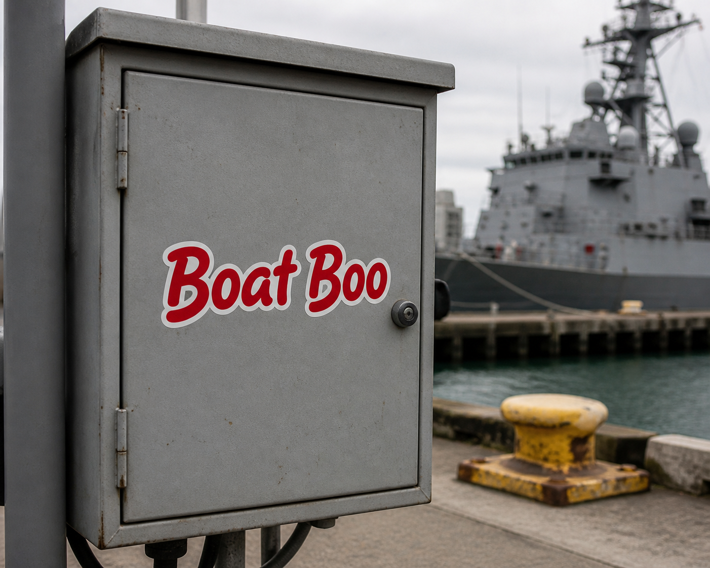 Boat Boo Die-Cut Sticker — Red Script Nautical Laptop Sticker