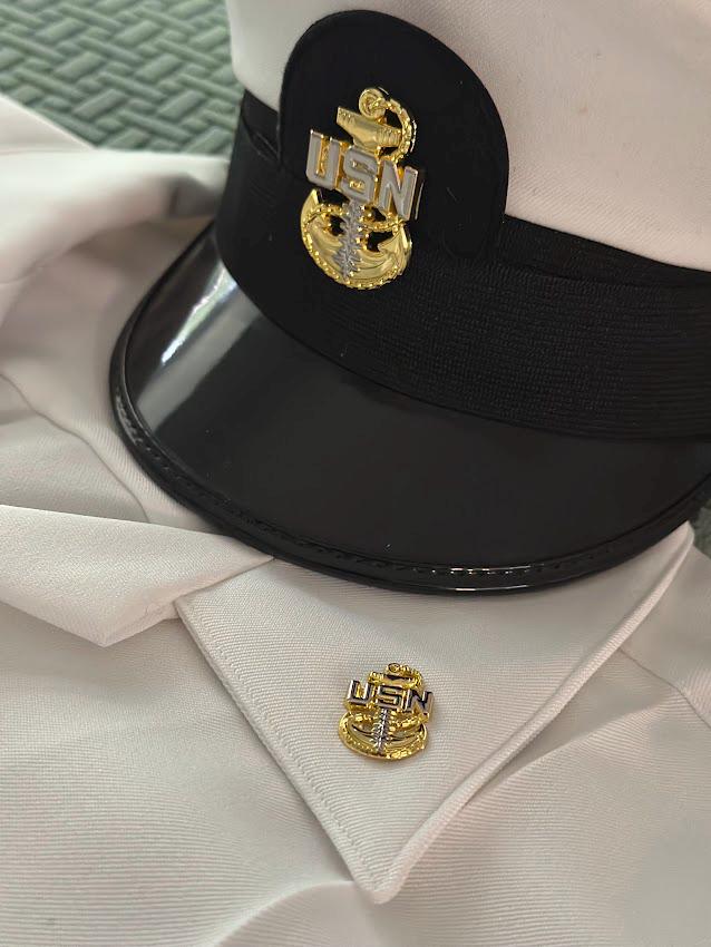 Navy Chief "Backbone" Anchor Collar Devices and Cover Pins Set (CPO/SCPO/MCPO)
