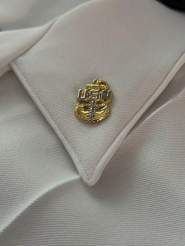 Navy Chief "Backbone" Anchor Collar Devices and Cover Pins Set (CPO/SCPO/MCPO)