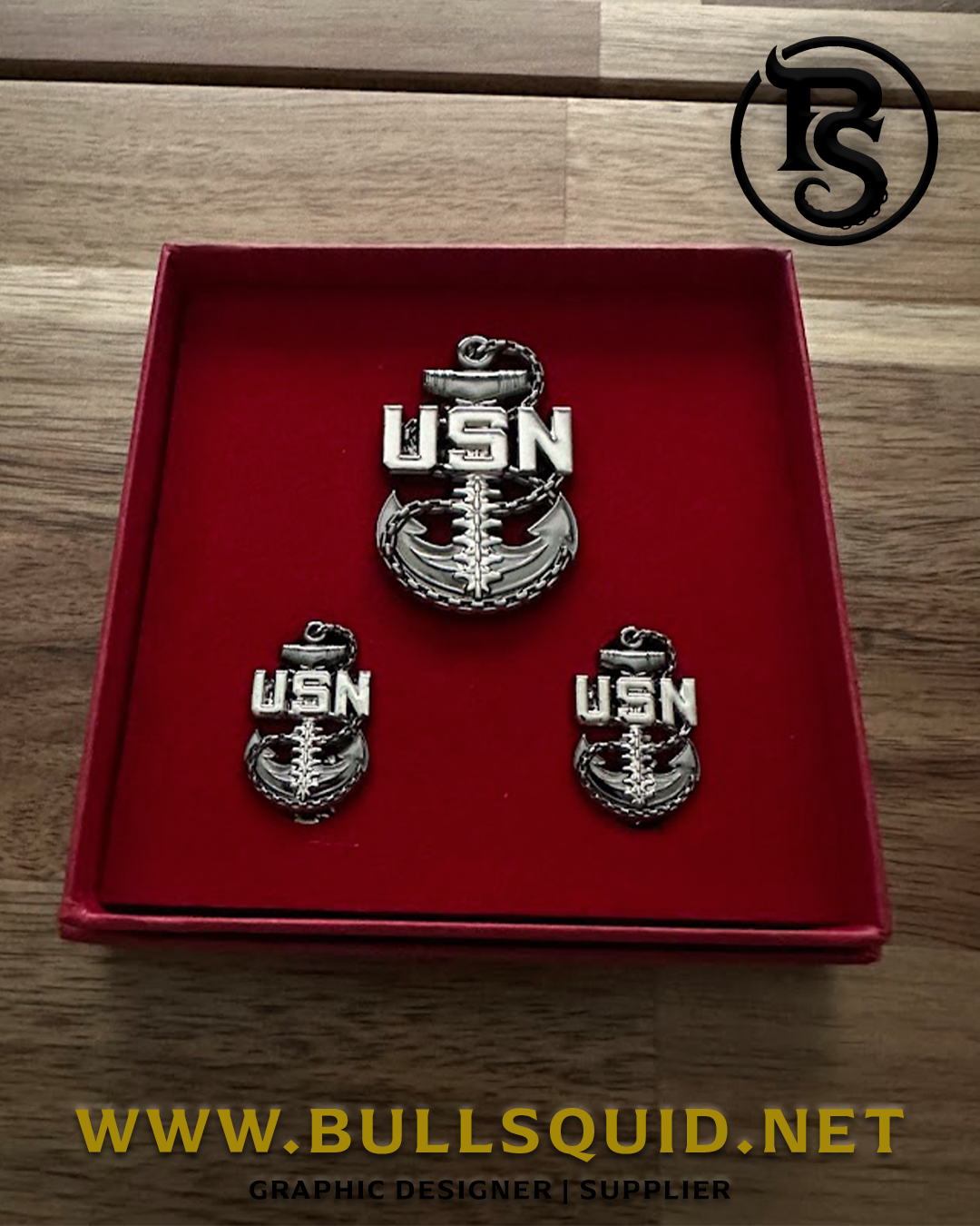 Navy Chief "Backbone" Anchor Collar Devices and Cover Pins Set (CPO/SCPO/MCPO)