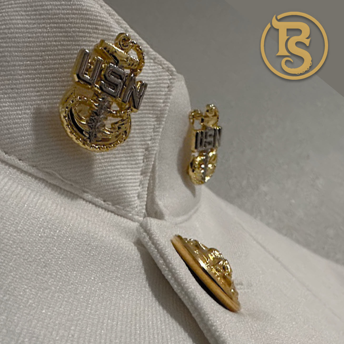 Navy Chief "Backbone" Anchor Choker White Pin set | CPO