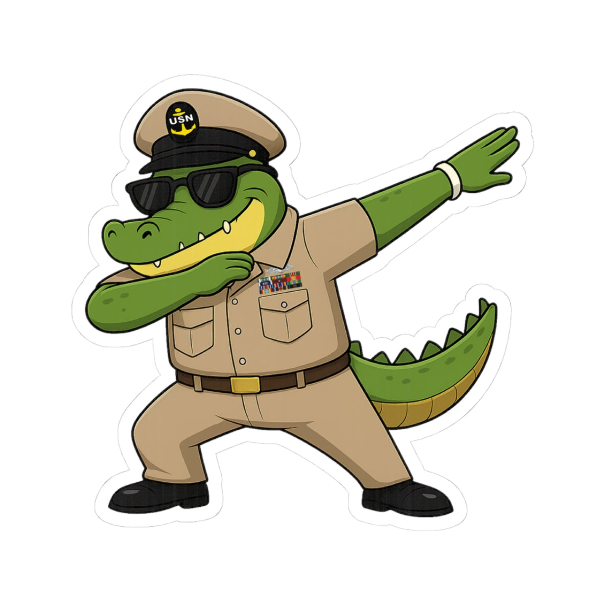 US Navy Chief Alligator Dabbing  — Sticker  Kiss-Cut Decal
