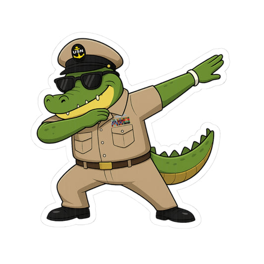 US Navy Chief Alligator Dabbing  — Sticker  Kiss-Cut Decal