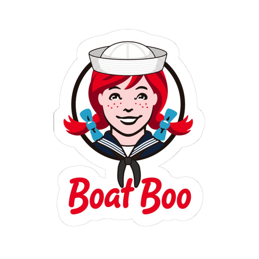 Boat Boo Sticker — Retro Sailor Girl Kiss-Cut Sticker