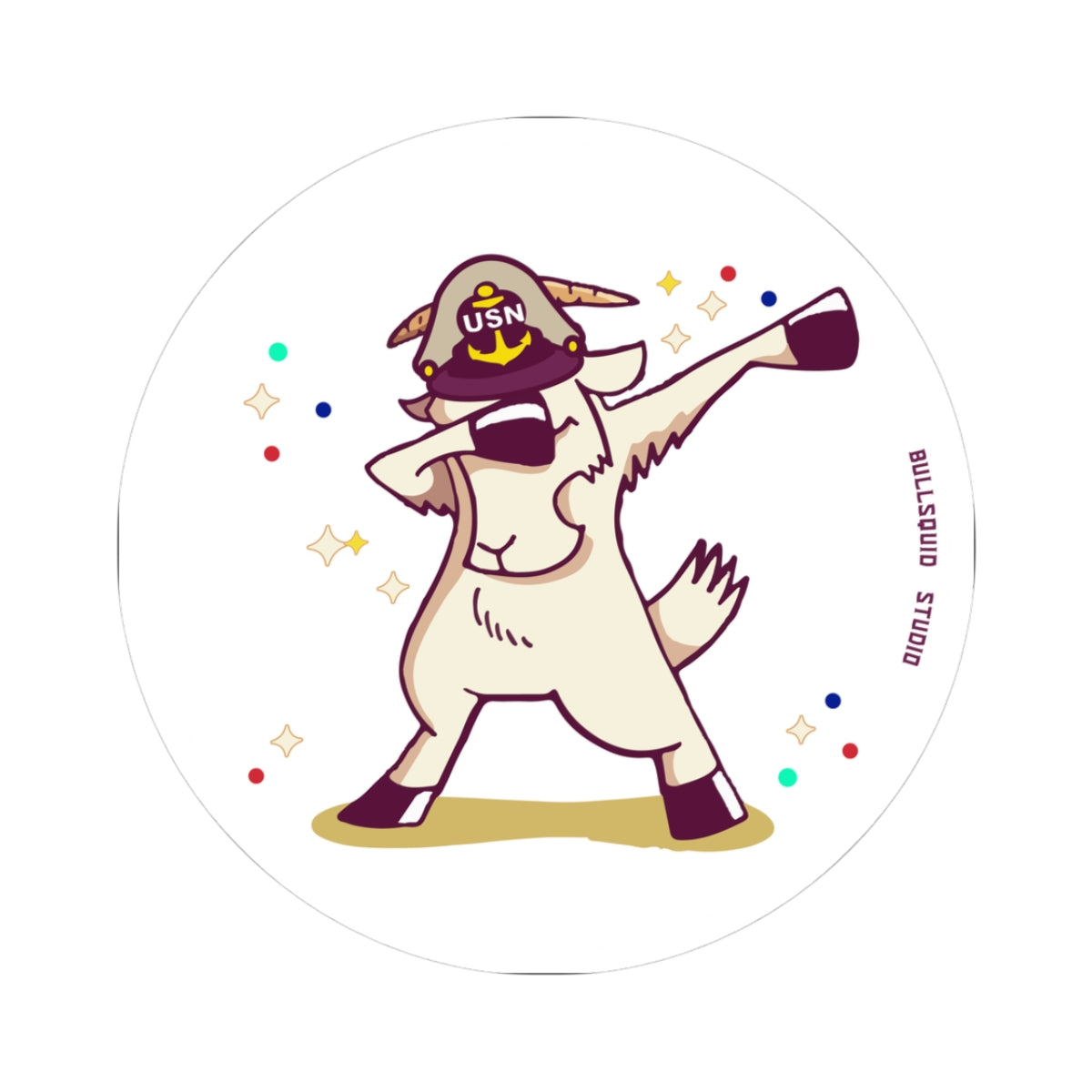 US Navy Chief Dabbing Goat — Sticker  Kiss-Cut Decal