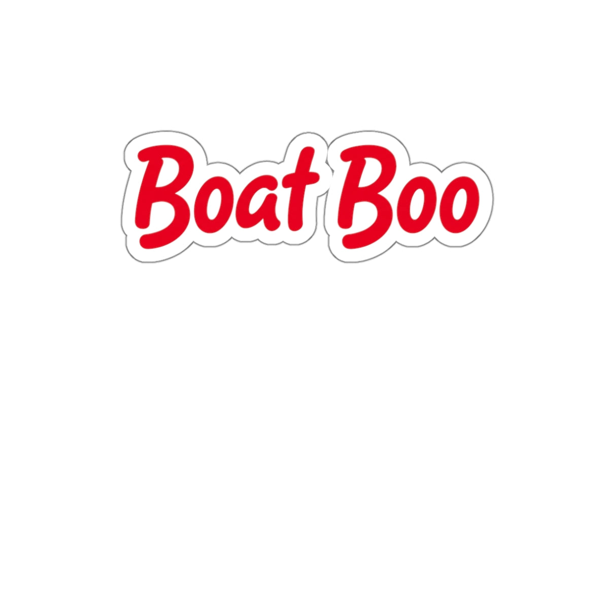 Boat Boo Die-Cut Sticker — Red Script Nautical Laptop Sticker