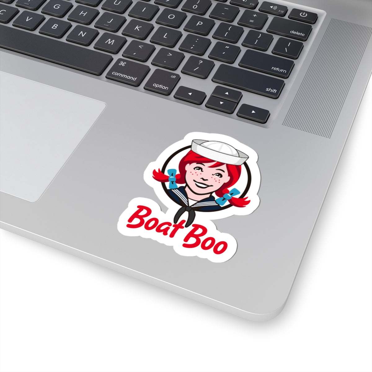 Boat Boo Sticker — Retro Sailor Girl Kiss-Cut Sticker