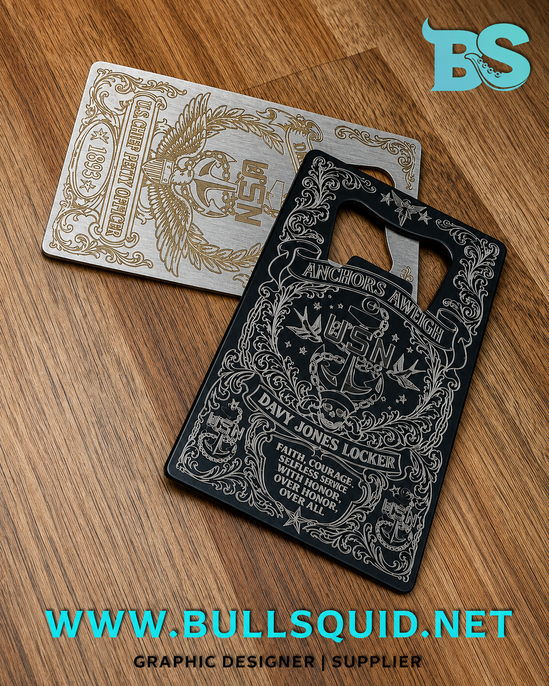 U.S. Navy Chief Stainless Steel Bottle Opener | Engraved