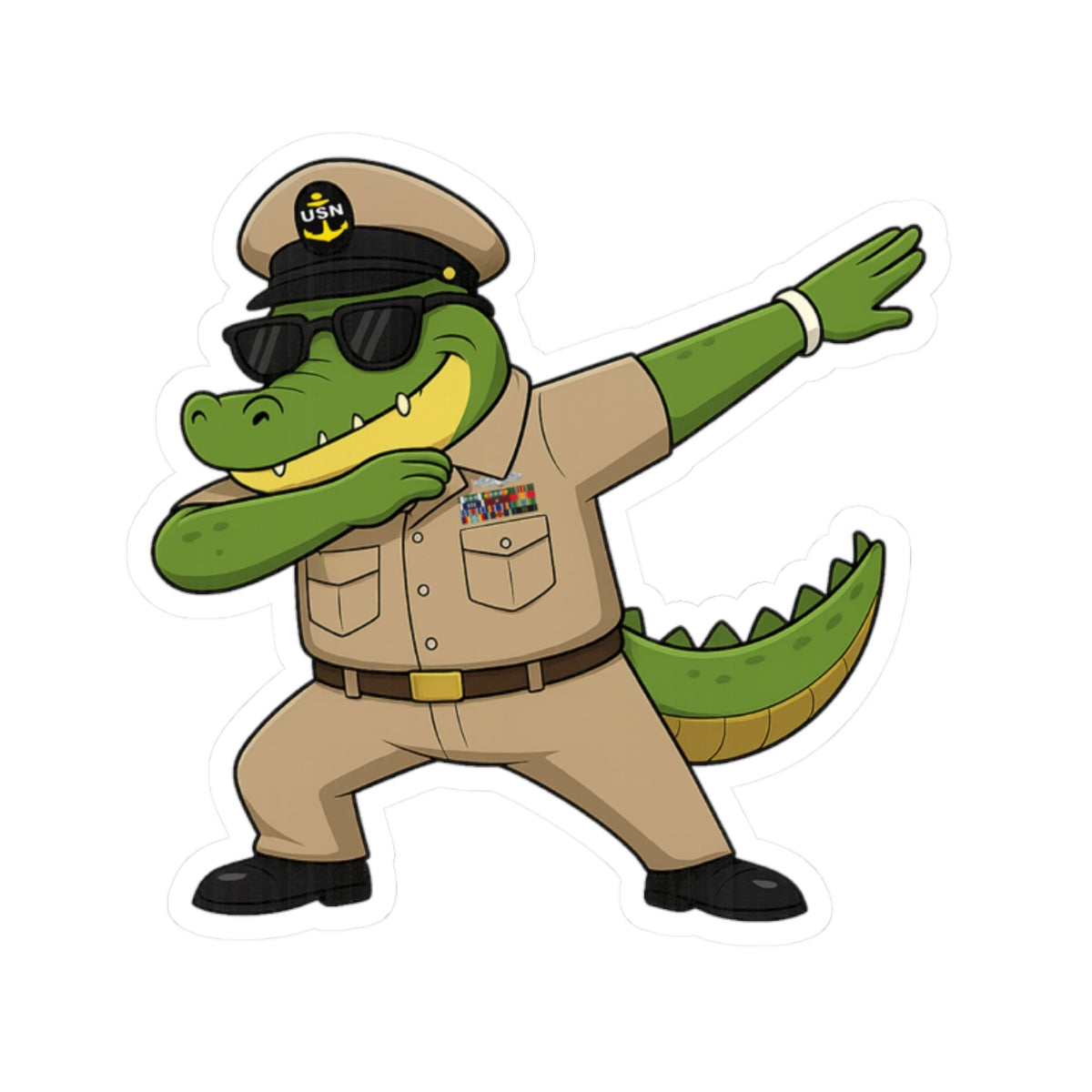 US Navy Chief Alligator Dabbing  — Sticker  Kiss-Cut Decal