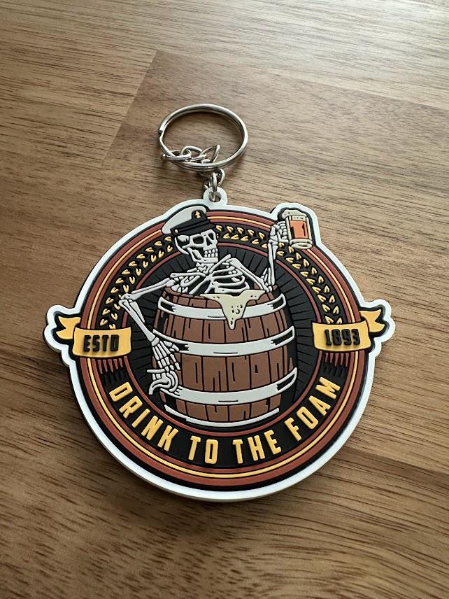 US NAVY Chief Skeleton Barrel Keychain and sticker pack
