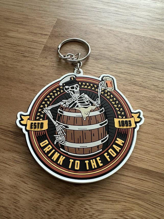 US NAVY Chief Skeleton Barrel Keychain and sticker pack