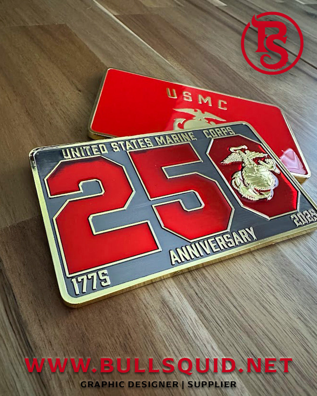 USMC 250th Anniversary | Boot Camp Flag Coin (+ Card)