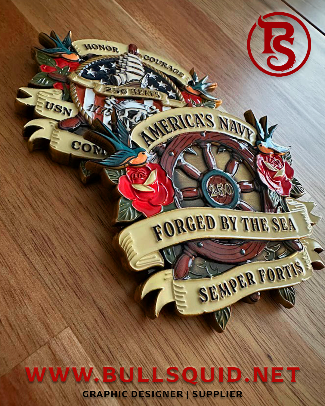 US Navy 250th Anniversary Challenge Coin (Helm)