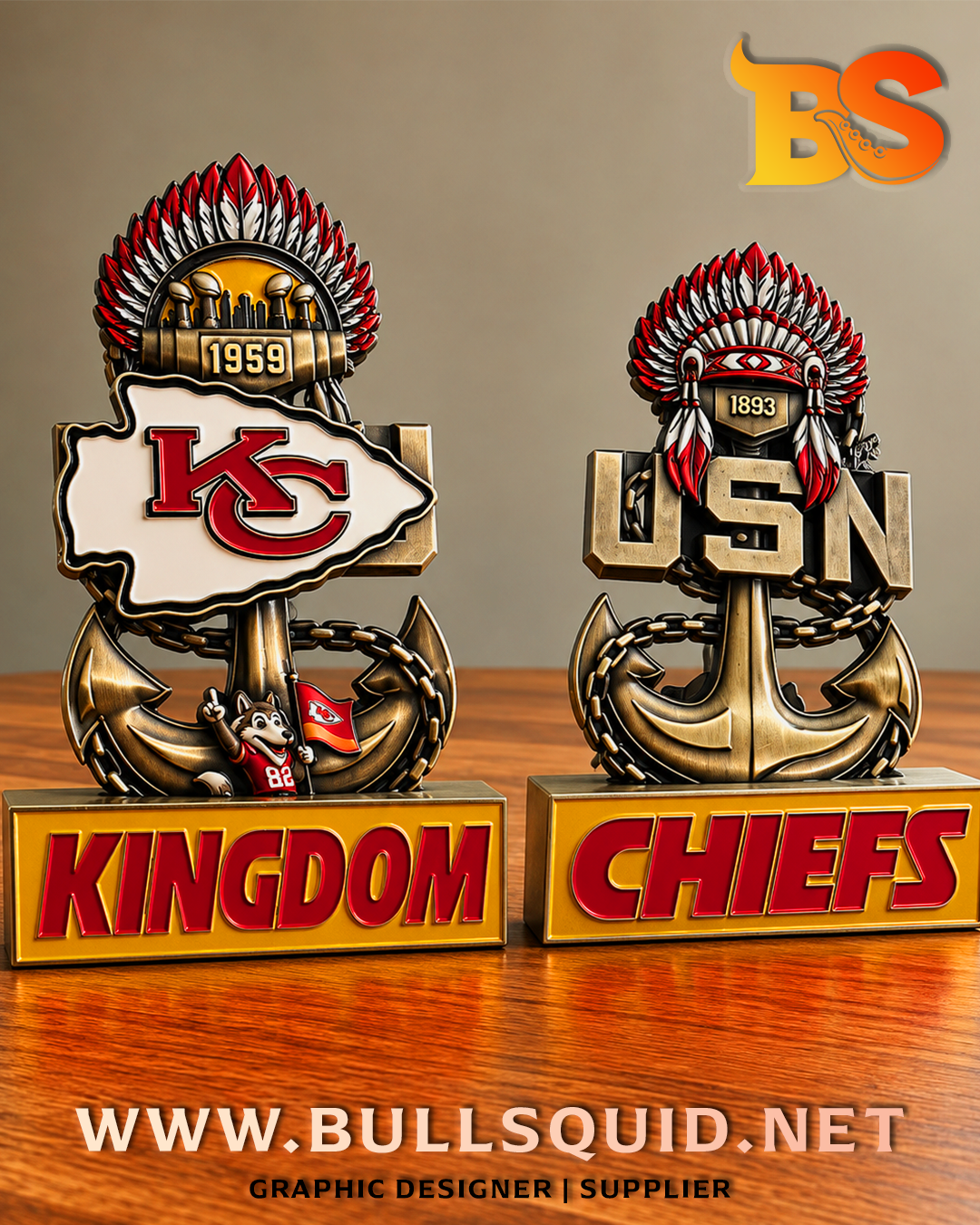 US Navy Chief "KC Chiefs" | Challenge Coin & Display Holder Set | Navy Edition