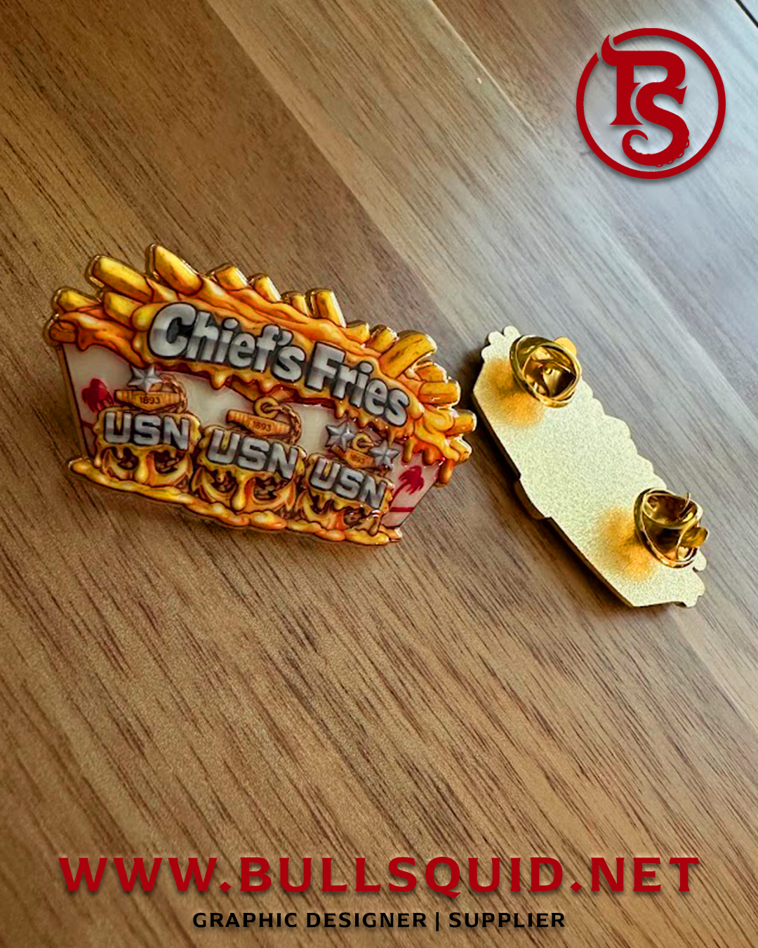 Navy Cheese Fries Chief Pin set | Unique US Navy Chief Collectible Gift