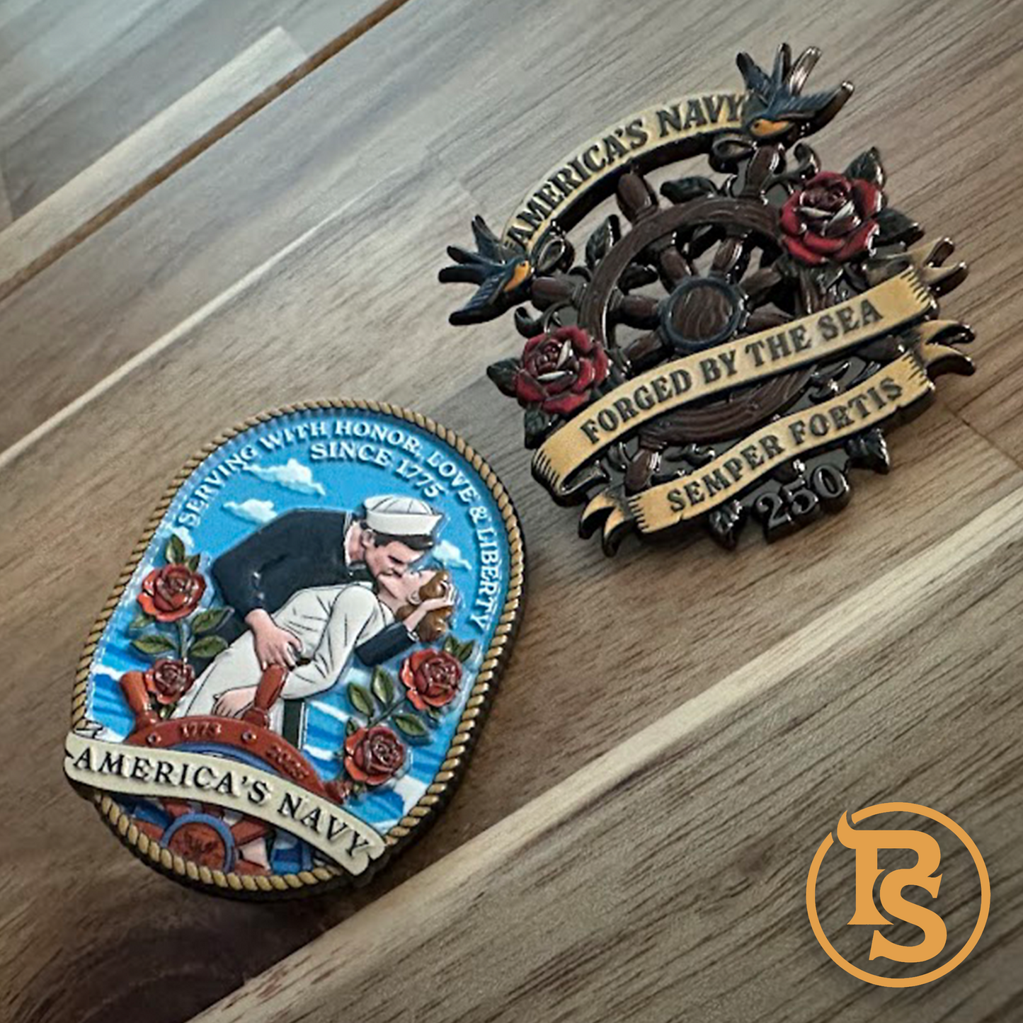 US Navy 250th Anniversary Enamel Pin Set