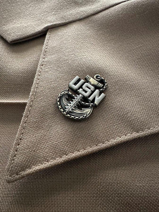 Navy Chief "Backbone" Anchor Collar Devices and Cover Pins Set (CPO/SCPO/MCPO)