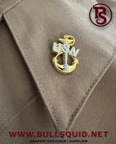 U.S. Navy Chief "Old Goat - Backbone" Anchor Collar Devices and Cover Pins Set (CPO)