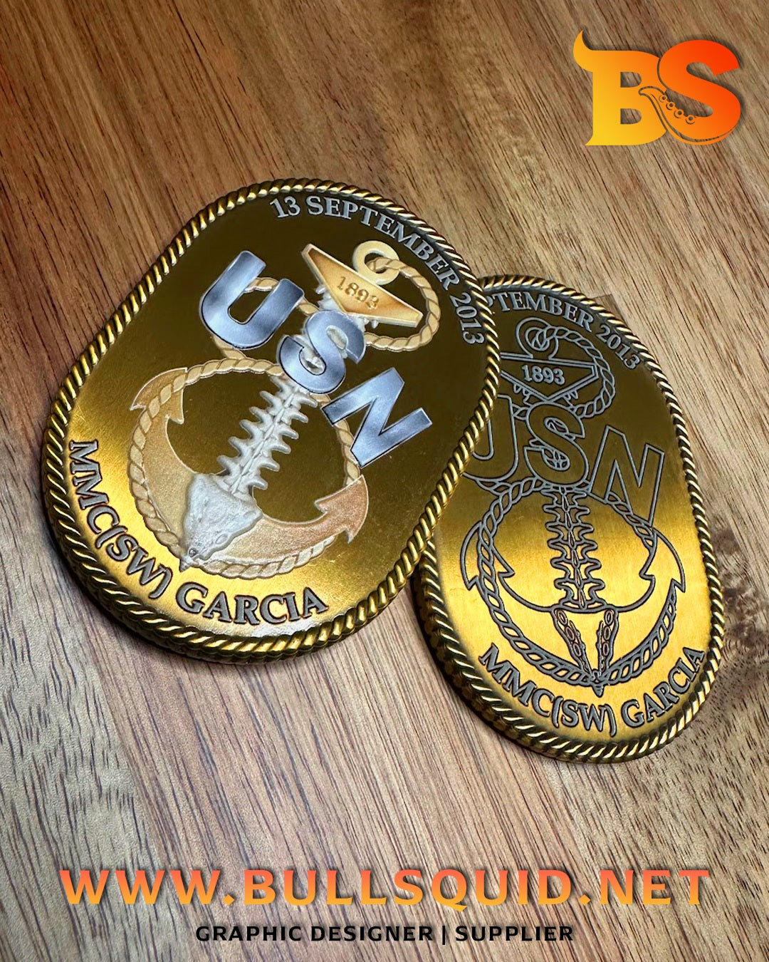Personalized 3" Oval Challenge Coin | UV Print - Laser Engraved | Blank