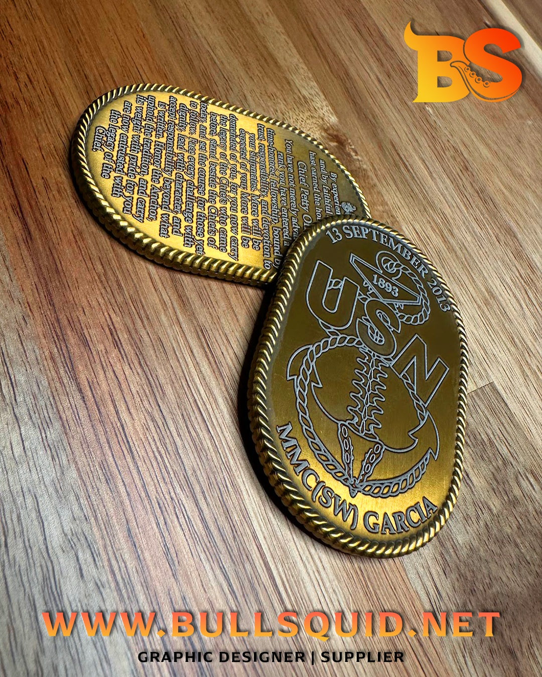 Personalized 3" Oval Challenge Coin | UV Print - Laser Engraved | Blank