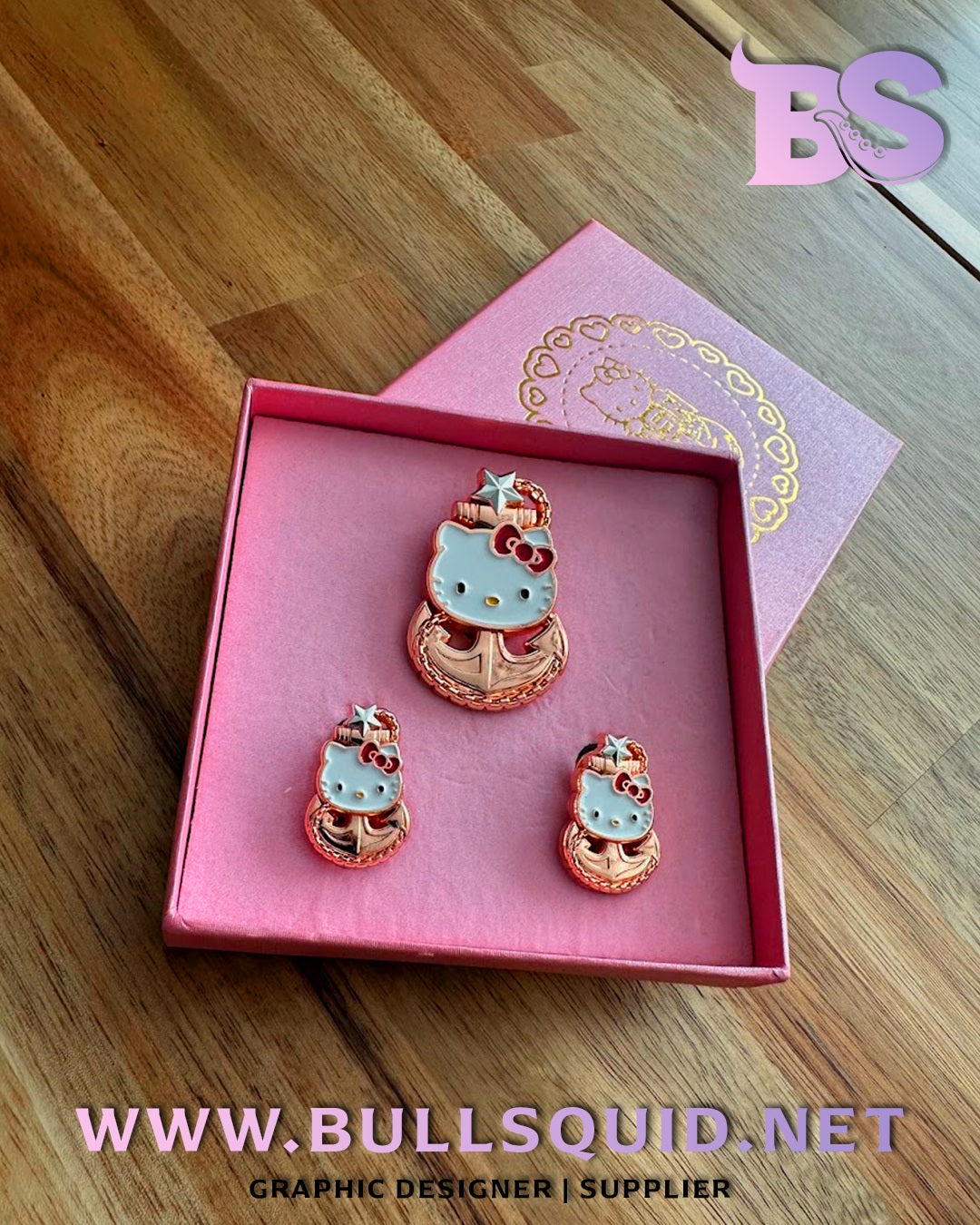 Hello Kitty Themed CPO Anchors | Collar Devices + Cover Pins Set | ALL CPO Ranks