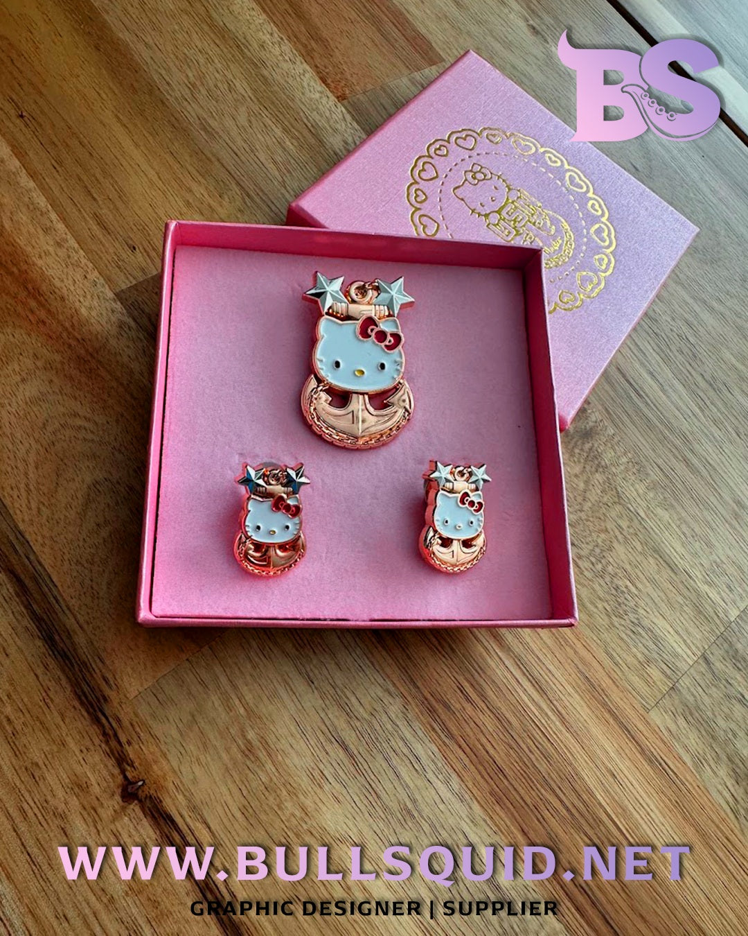 Hello Kitty Themed CPO Anchors | Collar Devices + Cover Pins Set | ALL CPO Ranks